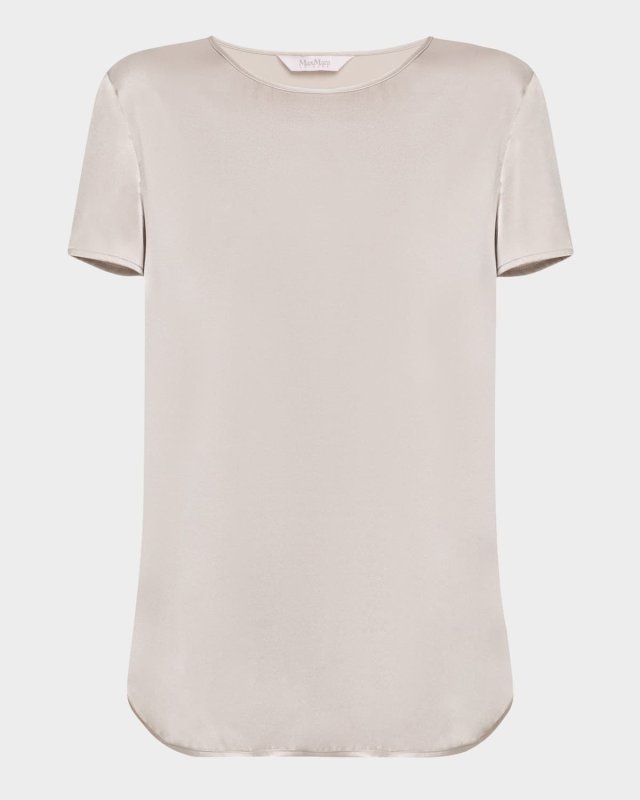 Cortona Crewneck Silk-Blend T-Shirt
